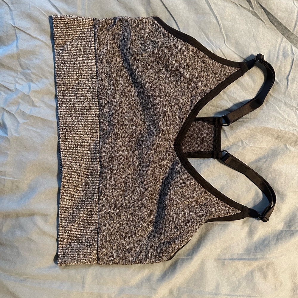 Gray and Black Sports Bra